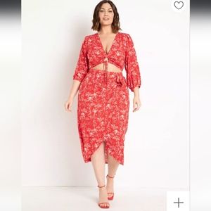 Ruched Printed Midi Skirt - NWT
